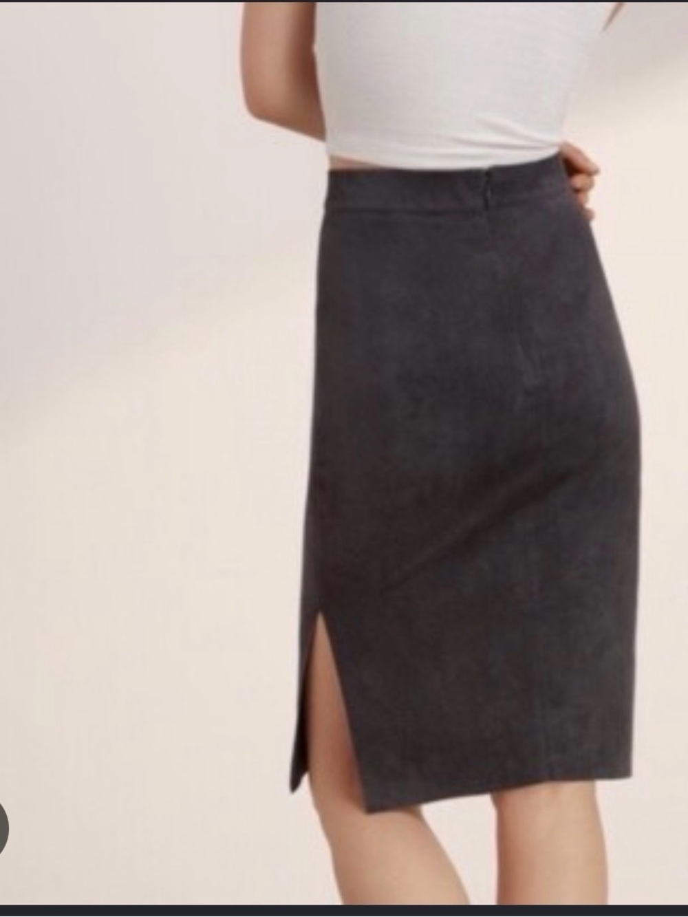 Wilfred Free Brown Grey faux suede Midi Skirt Size 0